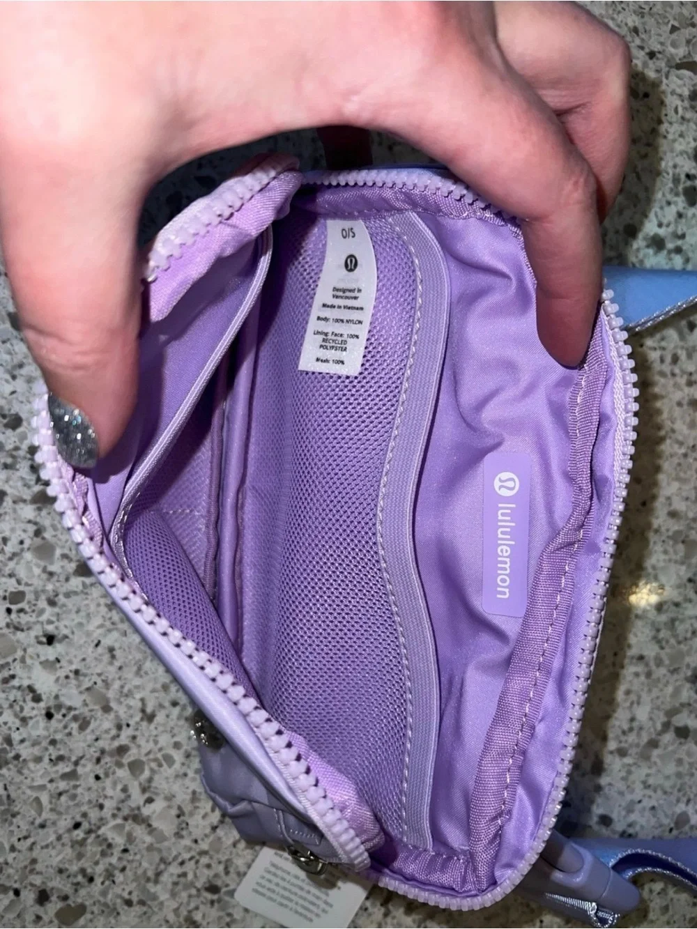 Lavender color belt bag